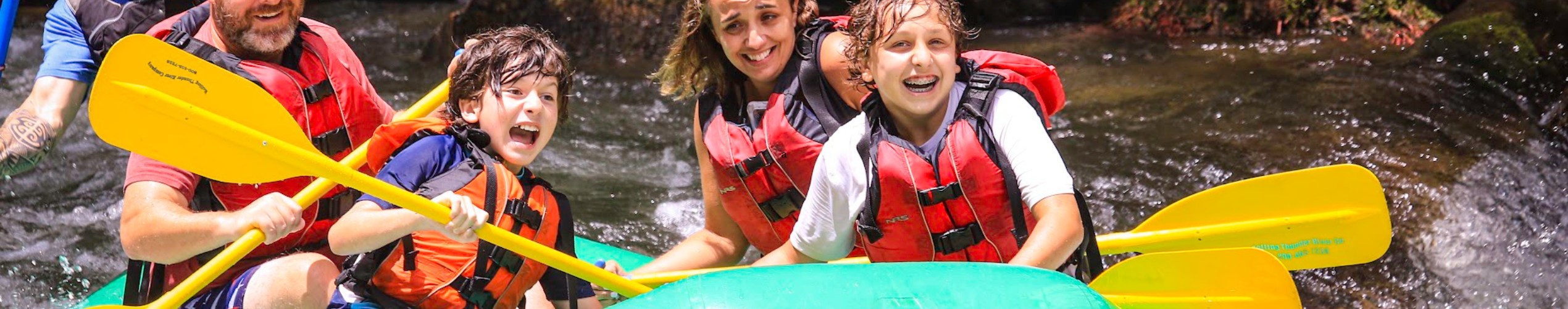 kids enjoying the nantahala rafting trip